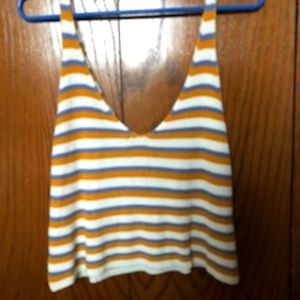 Forever 21 Striped Crop Tank Top